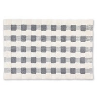 Texture Check Sterling & White Basic Bath Rug