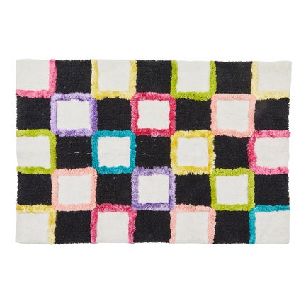 Check Multi Color Bath Rug