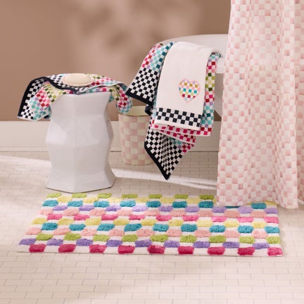 Rainbow Micro Check Bath Rug