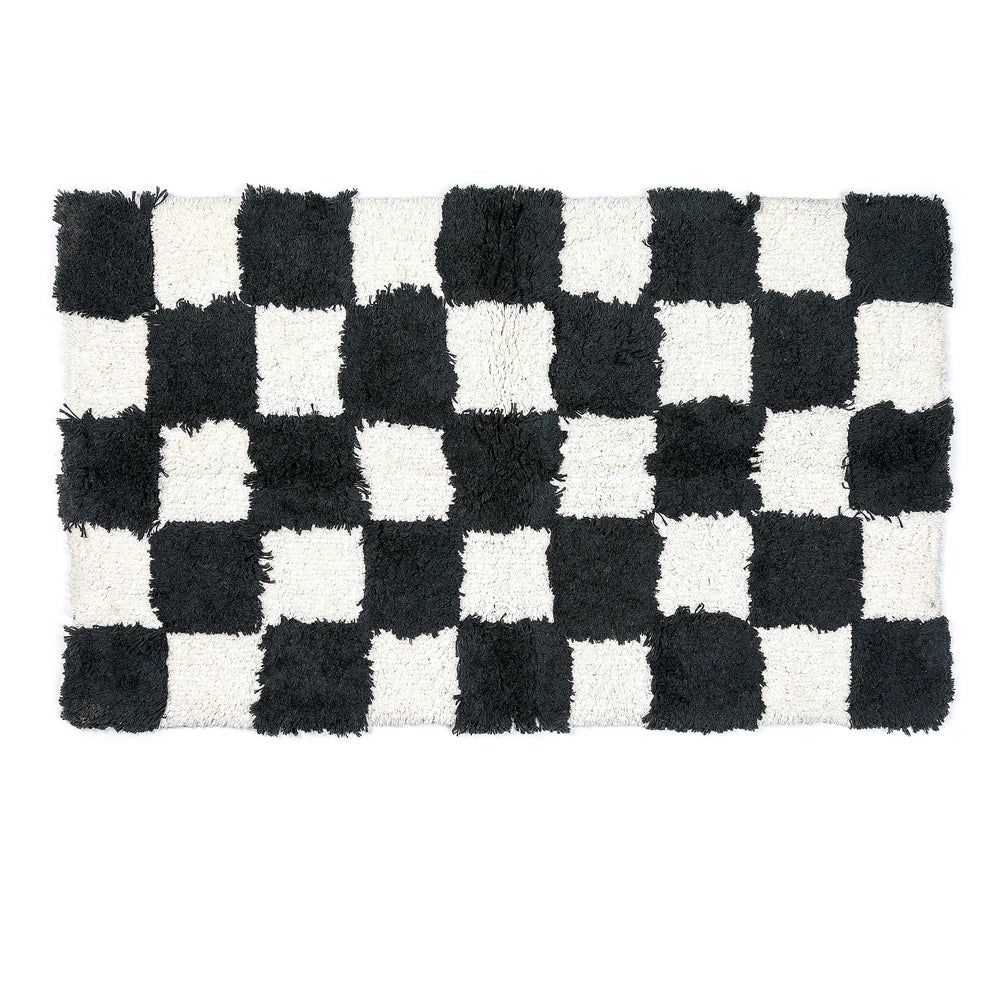 Checkerboard Black Bath Rug mackenzie-childs Panama imagen 1 Checkerboard Black Bath Rug mackenzie-childs Panama imagen 1
