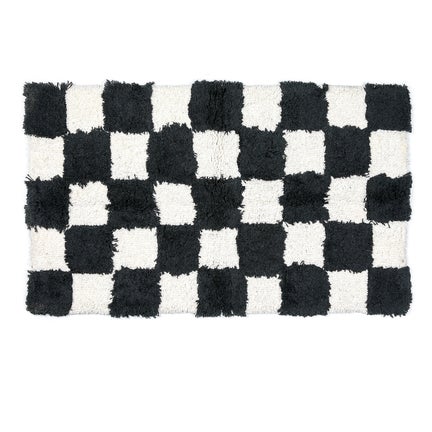 Checkerboard Black Bath Rug