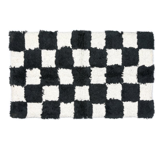 Checkerboard Black Bath Rug image number 0