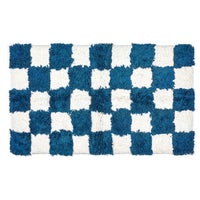 Checkerboard Navy Bath Rug