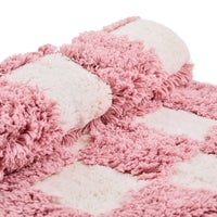 Checkerboard Pink Bath Rug