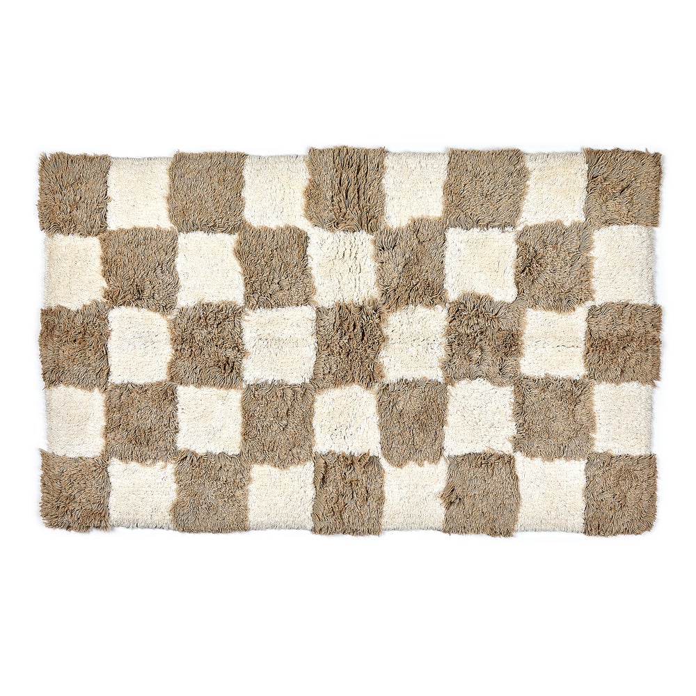 Checkerboard Black Bath Rug - Taupe mackenzie-childs Panama imagen 1