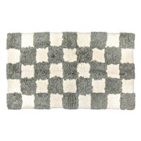 Checkerboard Grey Bath Rug