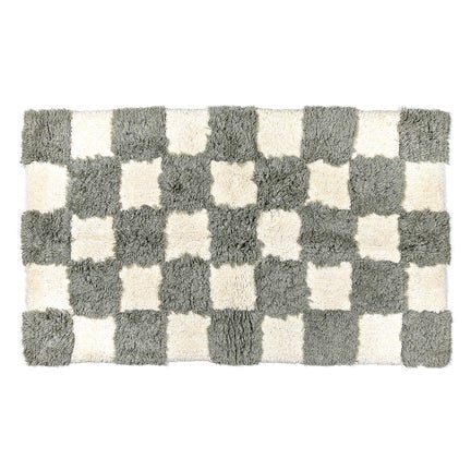 Checkerboard Grey Bath Rug