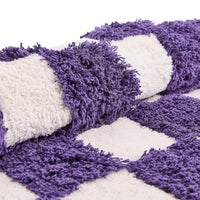 Checkerboard Plum Bath Rug
