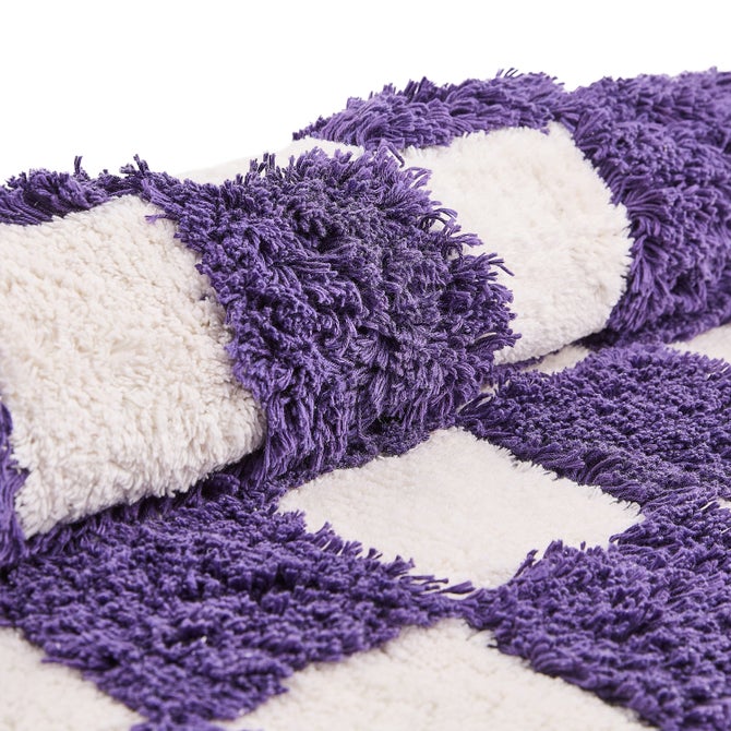 Checkerboard Plum Bath Rug image number 2