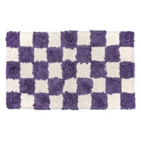 Checkerboard Plum Bath Rug
