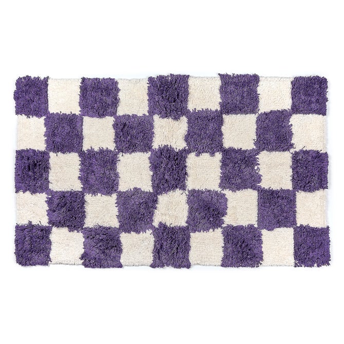 Checkerboard Plum Bath Rug image number 0