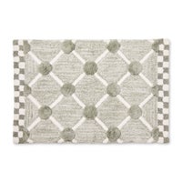 Grey Lattice & Dot Bath Rug