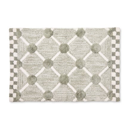 Grey Lattice & Dot Bath Rug