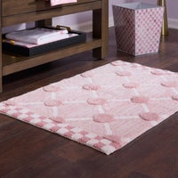 Pink Lattice & Dot Bath Rug