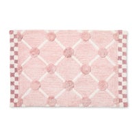 Pink Lattice & Dot Bath Rug