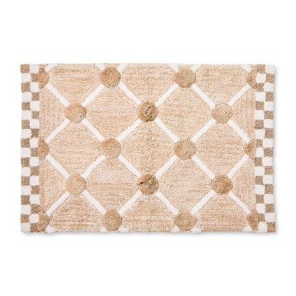 Taupe Lattice & Dot Bath Rug