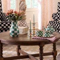 Courtly Check Small Glass Candlestick