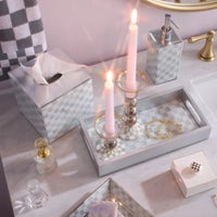 Sterling Check Small Glass Candlestick