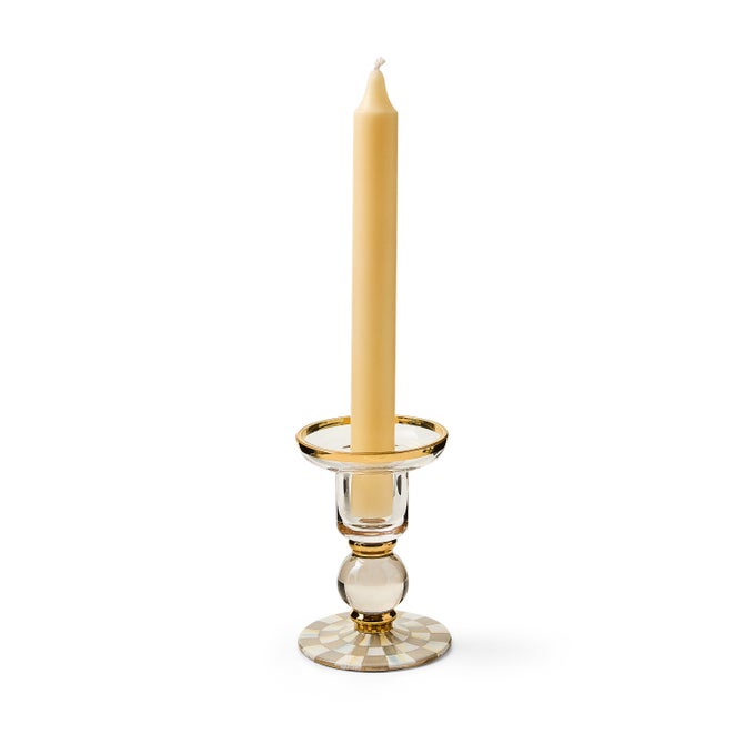 Sterling Check Small Glass Candlestick image number 2