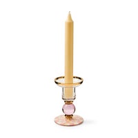 Rosy Check Small Glass Candlestick