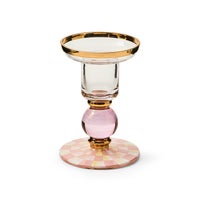 Rosy Check Small Glass Candlestick