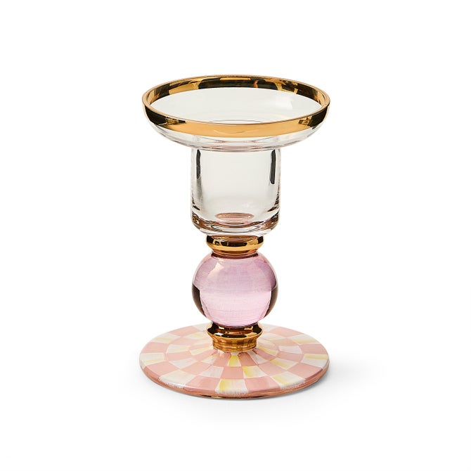 Rosy Check Small Glass Candlestick image number 0
