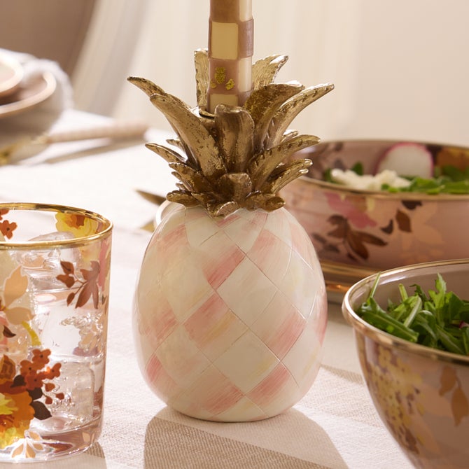 Rosy Pineapple Candle Holder image number 1