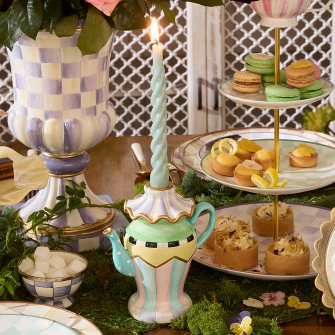 Violet Teapot Candle Holder image number 1