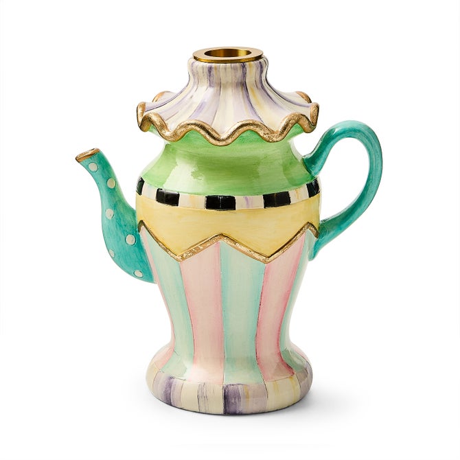 Violet Teapot Candle Holder image number 0