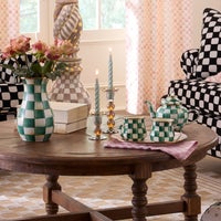 Courtly Check Large Glass Candlestick