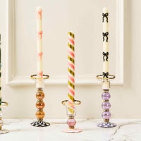 Courtly Check Large Glass Candlestick