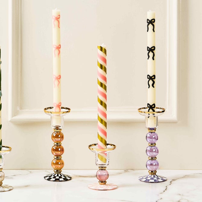 Courtly Check Large Glass Candlestick image number 3