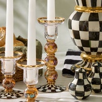 Courtly Check Large Glass Candlestick