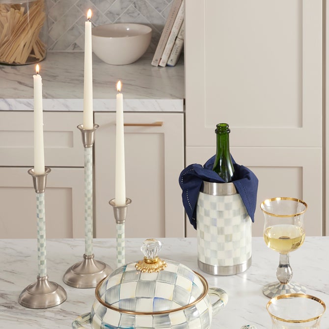 Sterling Check Small Candlestick image number 1