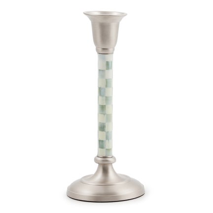 Sterling Check Small Candlestick
