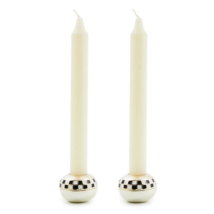 Small Sphere Check Candle Holders, Set of 2