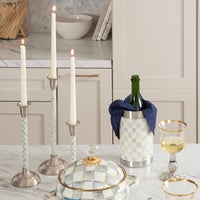 Sterling Check Large Candlestick