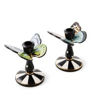 Butterfly Toile Tall Butterfly Candlesticks, Set of 2