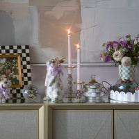 Sterling Check Large Glass Candlestick