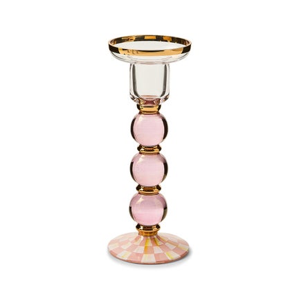 Rosy Check Large Glass Candlestick