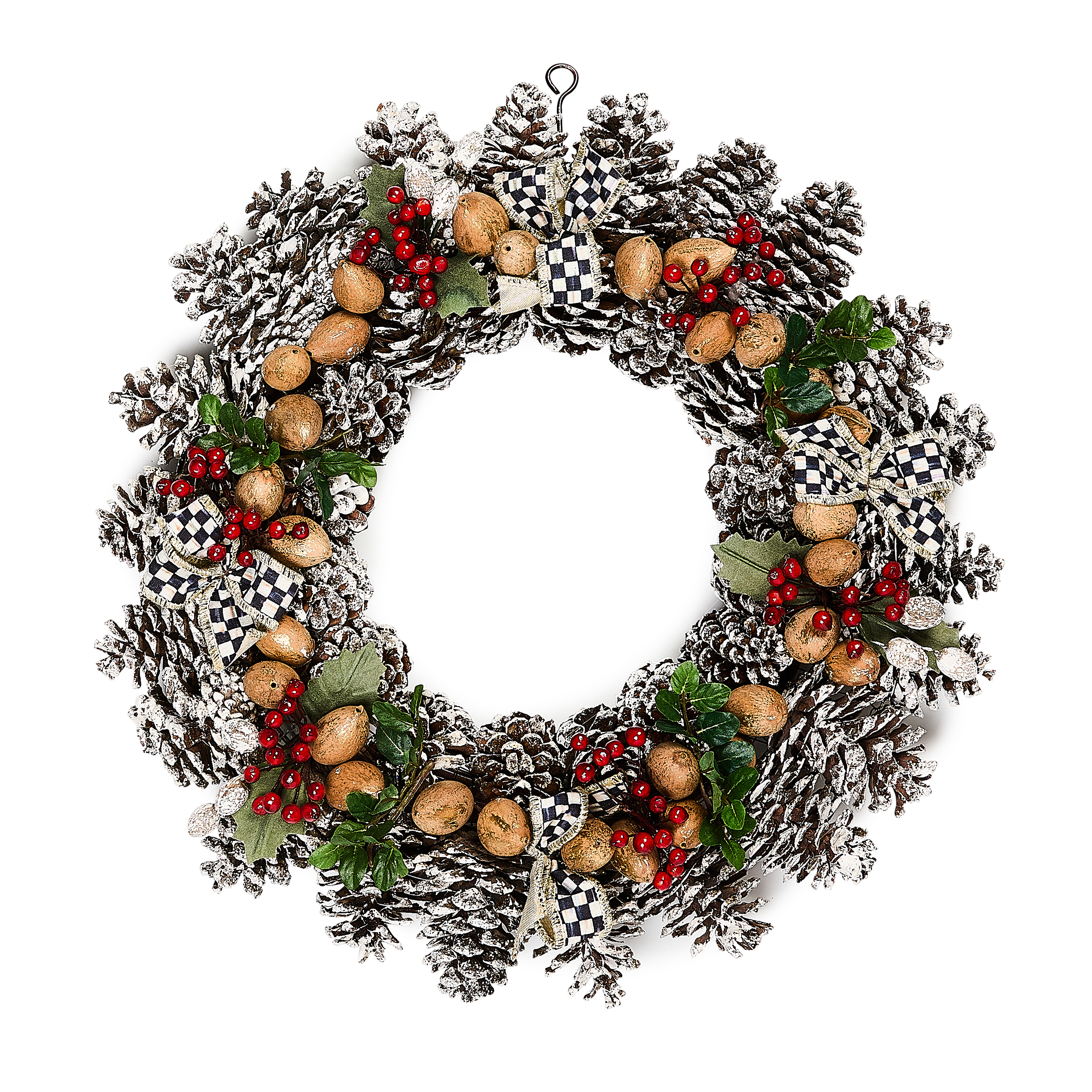 Holly Pinecone 16" Wreath