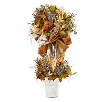 Mocha Check Harvest Topiary
