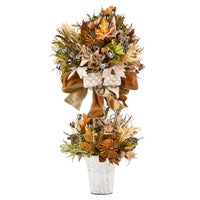 Mocha Check Harvest Topiary