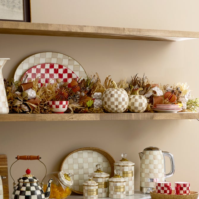 Mocha Check Harvest Garland image number 3