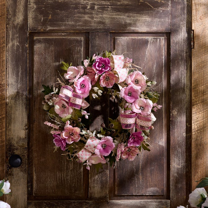 Rosy Poppy 22" Wreath image number 1