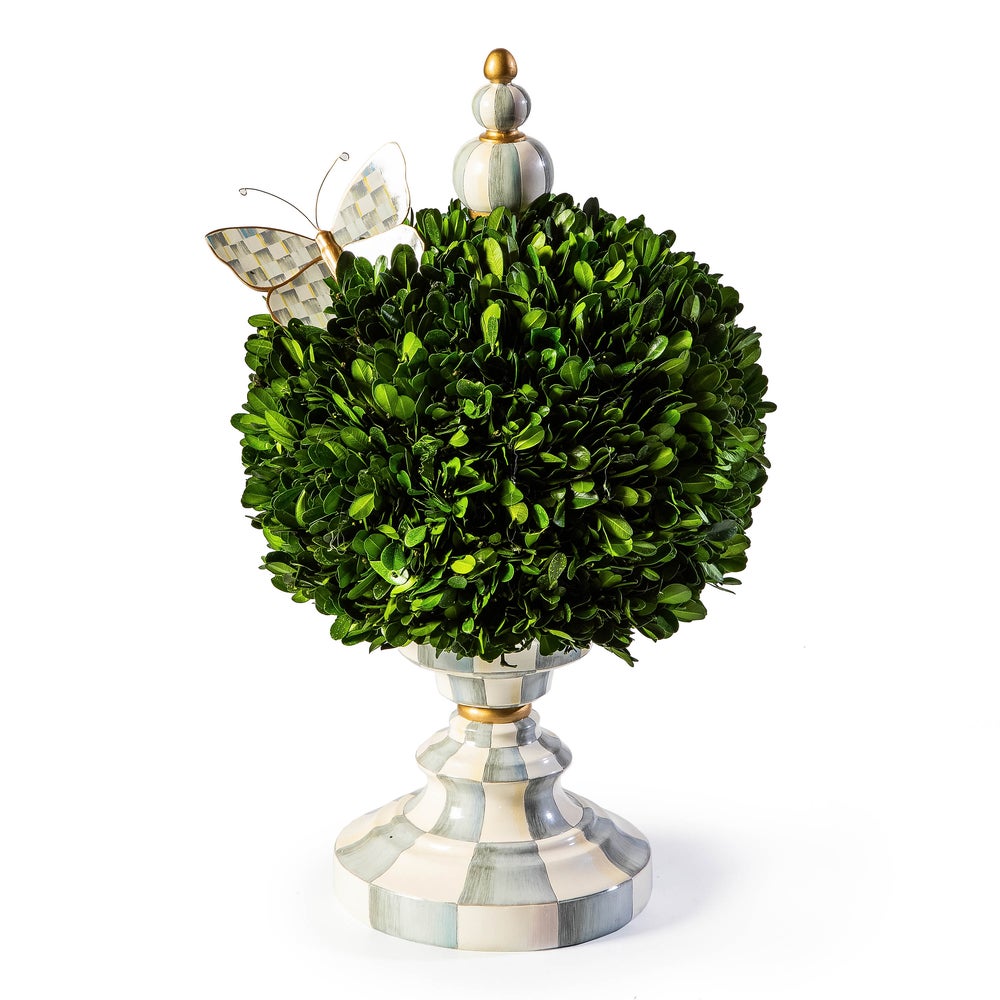 Sterling Check Medium Boxwood Centerpiece mackenzie-childs Panama imagen 1