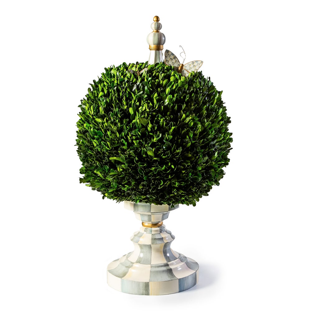 Sterling Check Large Boxwood Centerpiece mackenzie-childs Panama imagen 1