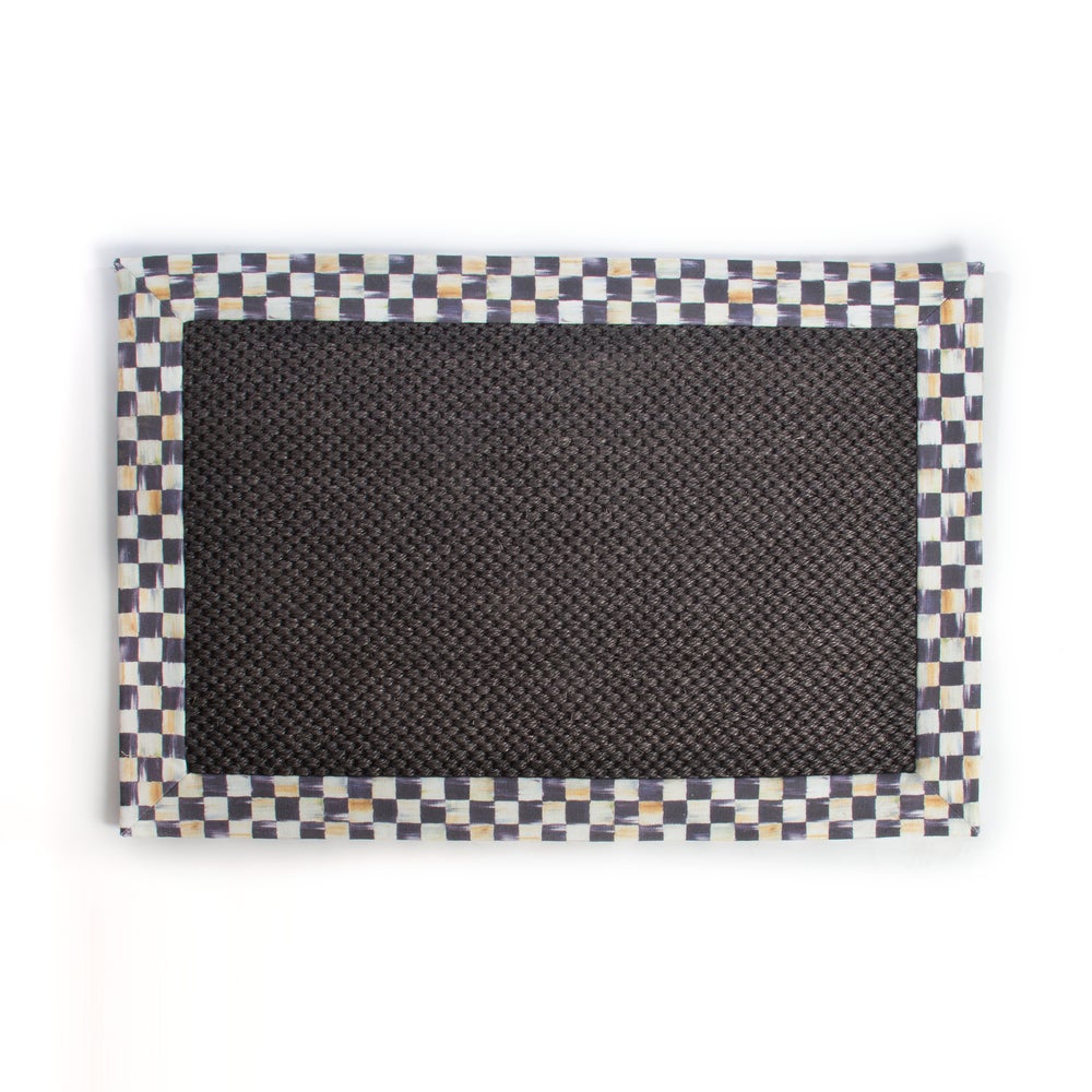 Courtly Check Sisal Rug - Black, 2' x 3' mackenzie-childs Panama imagen 1