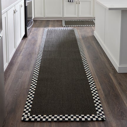 Courtly Check Black Sisal 2'6" x 9' Runner