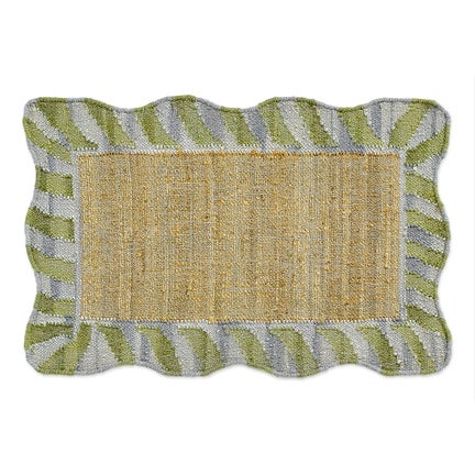 Jute Scalloped Purple and Green 2' x 3' Rug